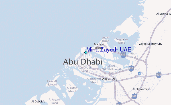 Mina Zayed, U.A.E. Tide Station Location Map