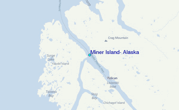 Miner Island, Alaska Tide Station Location Map