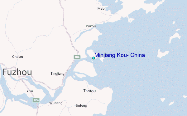 Minjiang Kou, China Tide Station Location Map