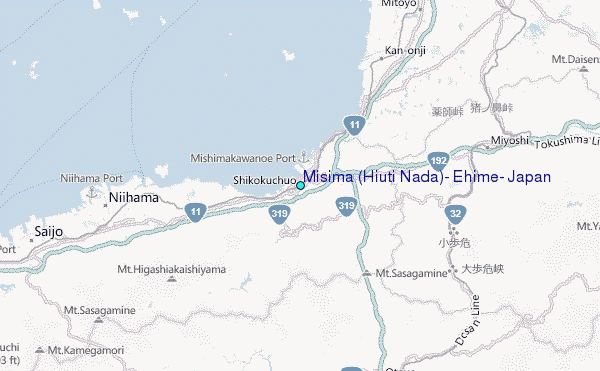Misima (Hiuti Nada), Ehime, Japan Tide Station Location Map