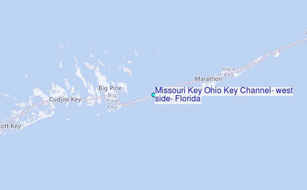 Missouri Key Ohio Key Channel, west side, Florida Tide Station Location Map