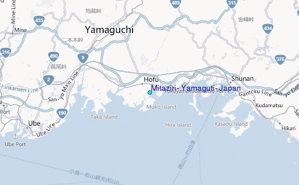 Mitaziri, Yamaguti, Japan Tide Station Location Map