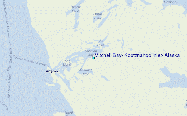 Mitchell Bay, Kootznahoo Inlet, Alaska Tide Station Location Map