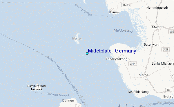 Mittelplate, Germany Tide Station Location Map
