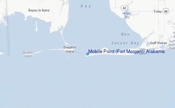Mobile Point (Fort Morgan), Alabama Tide Station Location Map