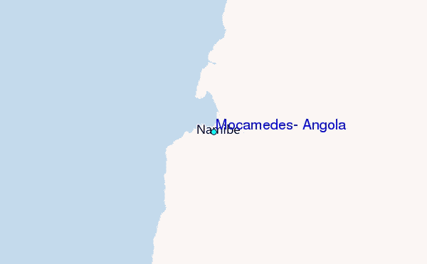 Mocamedes, Angola Tide Station Location Map