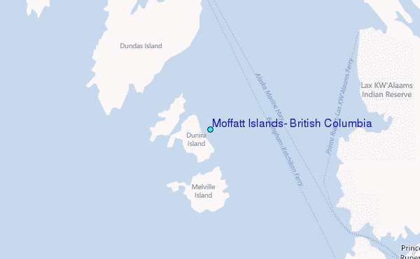 Moffatt Islands, British Columbia Tide Station Location Map