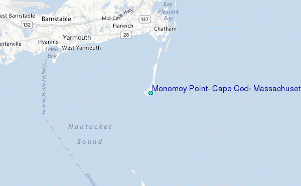 Monomoy Point, Cape Cod, Massachusetts Tide Station Location Map