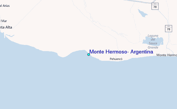 Monte Hermoso, Argentina Tide Station Location Map