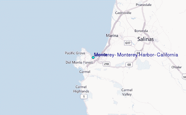 Monterey, Monterey Harbor, California Tide Station Location Map