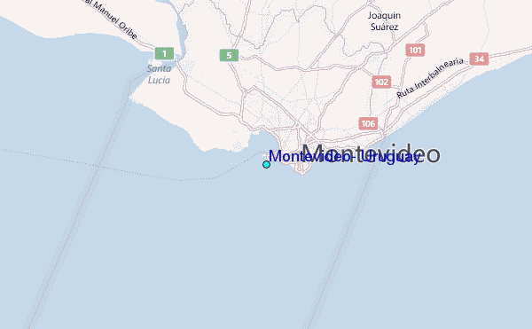 Montevideo, Uruguay Tide Station Location Map