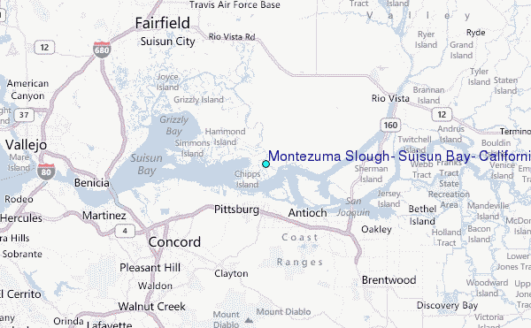 Montezuma Slough, Suisun Bay, California Tide Station Location Map