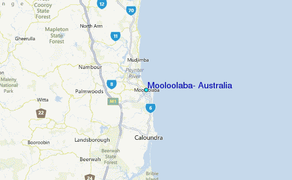 Mooloolaba, Australia Tide Station Location Map