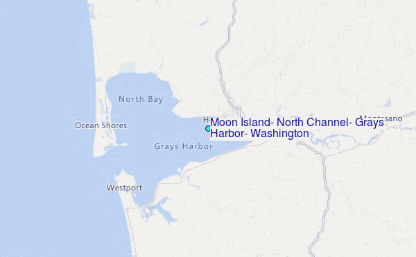 Moon Island, North Channel, Grays Harbor, Washington Tide Station Location Map