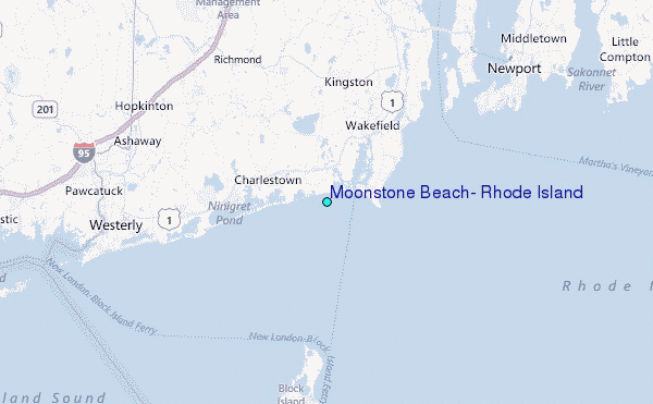 Moonstone Beach, Rhode Island Tide Station Location Map