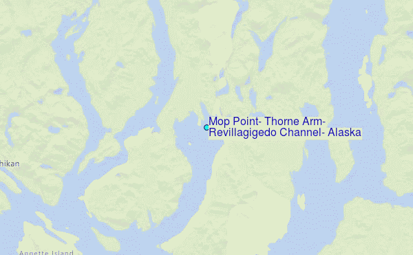 Mop Point, Thorne Arm, Revillagigedo Channel, Alaska Tide Station Location Map