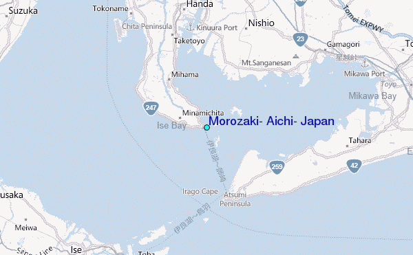 Morozaki, Aichi, Japan Tide Station Location Map