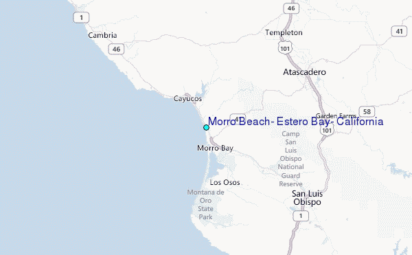 Morro Beach, Estero Bay, California Tide Station Location Map