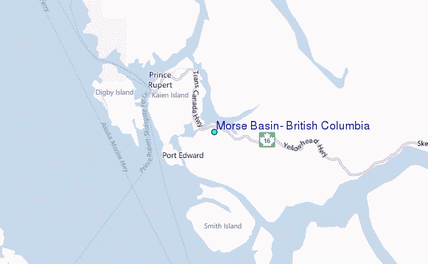 Morse Basin, British Columbia Tide Station Location Map