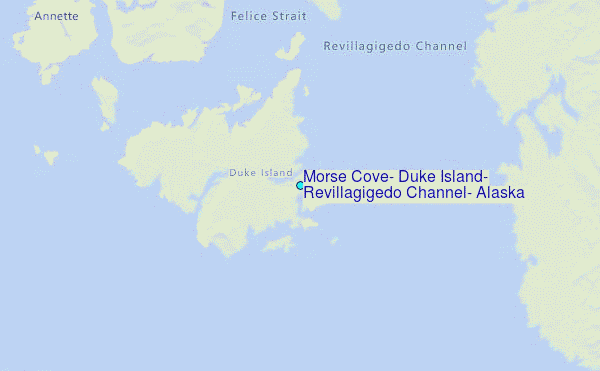 Morse Cove, Duke Island, Revillagigedo Channel, Alaska Tide Station Location Map