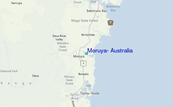 Moruya, Australia Tide Station Location Map