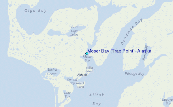 Moser Bay (Trap Point), Alaska Tide Station Location Map