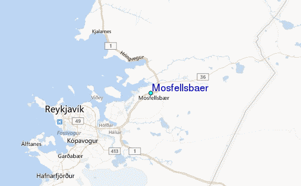 Mosfellsbaer Tide Station Location Map