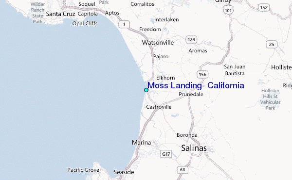 Moss Landing, California Tide Station Location Map