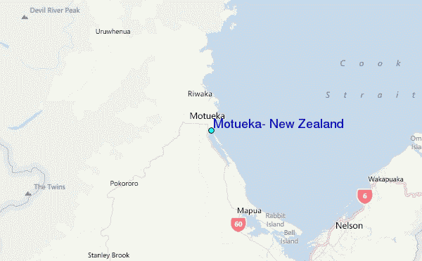Motueka, New Zealand Tide Station Location Map