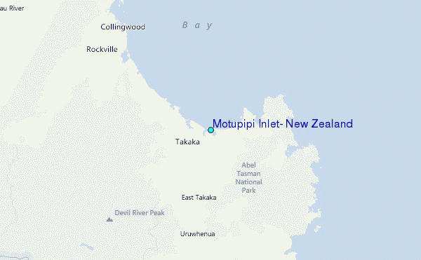 Motupipi Inlet, New Zealand Tide Station Location Map