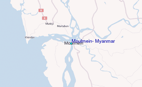 Moulmein, Myanmar Tide Station Location Map