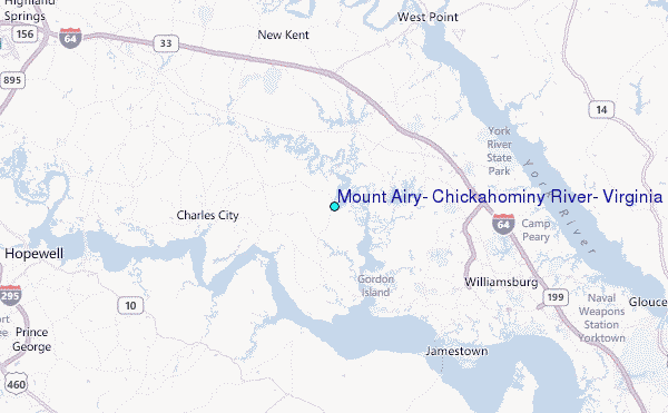 Mount Airy, Chickahominy River, Virginia Tide Station Location Map