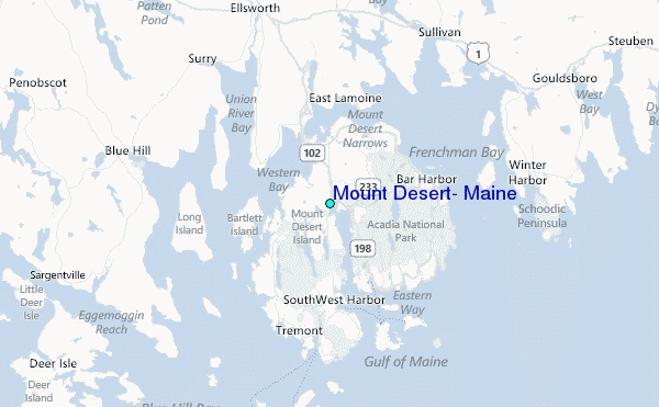 Mount Desert, Maine Tide Station Location Map