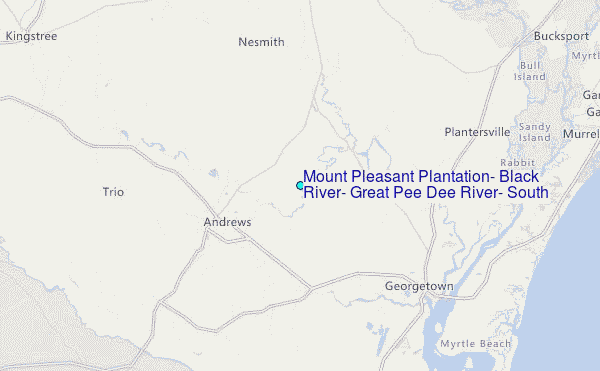 Mount Pleasant Plantation, Black River, Great Pee Dee River, South Carolina Tide Station Location Map