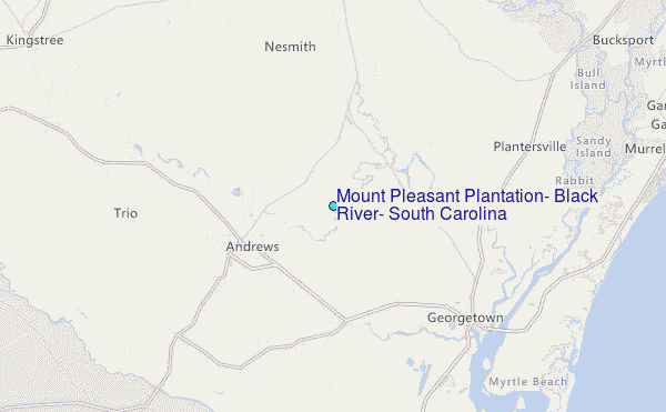 Mount Pleasant Plantation, Black River, South Carolina Tide Station Location Map