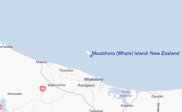 Moutohora (Whale) Island, New Zealand Tide Station Location Map