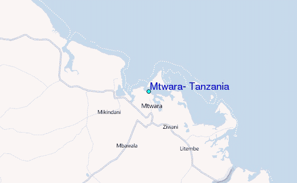Mtwara, Tanzania Tide Station Location Map