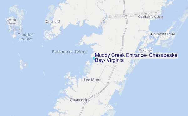 Muddy Creek Entrance, Chesapeake Bay, Virginia Tide Station Location Map