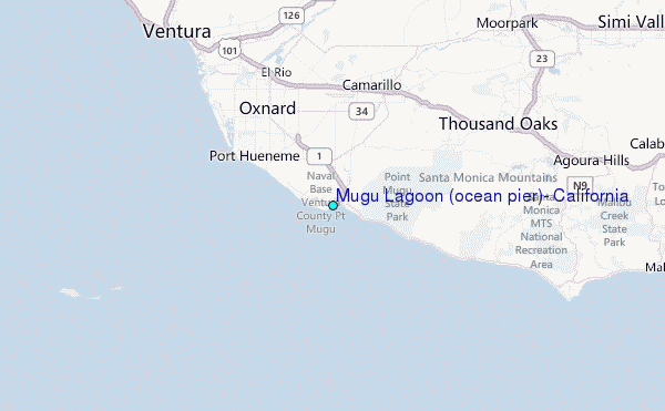 Mugu Lagoon (ocean pier), California Tide Station Location Map