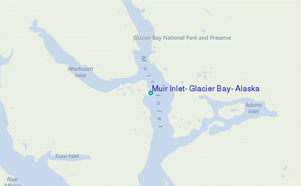 Muir Inlet, Glacier Bay, Alaska Tide Station Location Map