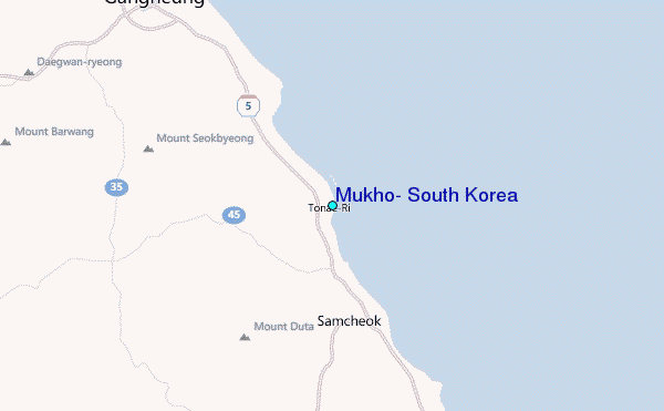 Mukho, South Korea Tide Station Location Map