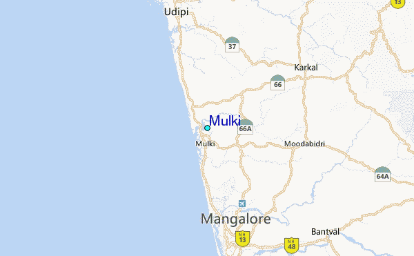 Mulki Tide Station Location Map