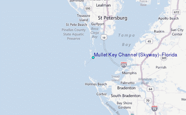 Mullet Key Channel (Skyway), Florida Tide Station Location Map