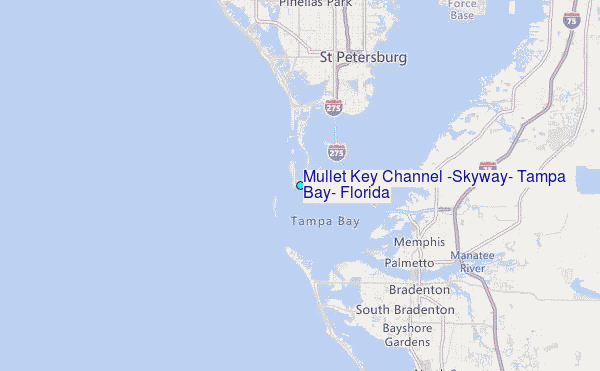 Mullet Key Channel (Skyway), Tampa Bay, Florida Tide Station Location Map