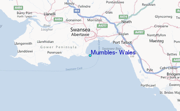 Mumbles, Wales Tide Station Location Map