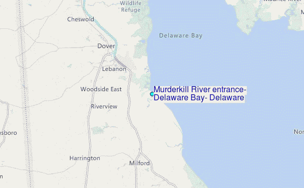 Murderkill River entrance, Delaware Bay, Delaware Tide Station Location Map