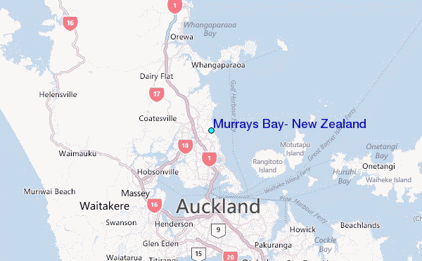 Murrays Bay, New Zealand Tide Station Location Map