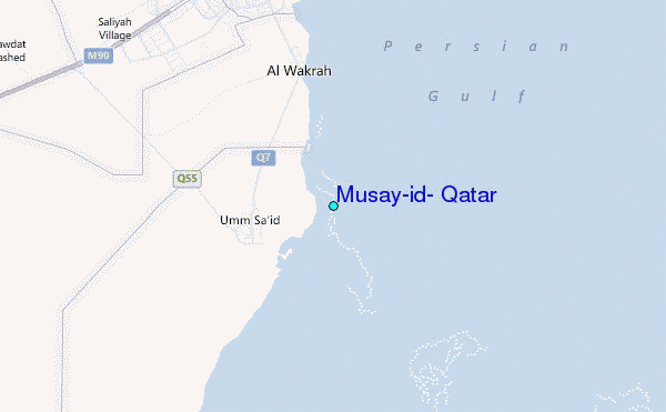 Musay'id, Qatar Tide Station Location Map