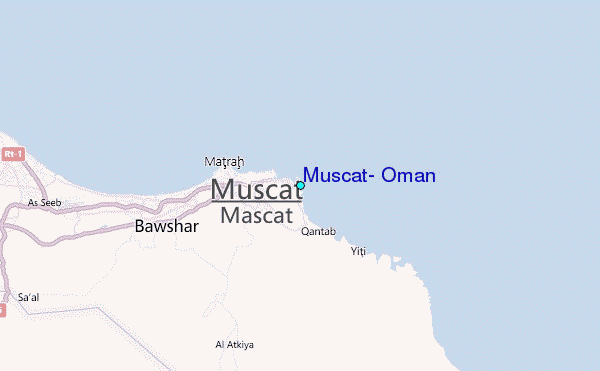 Muscat, Oman Tide Station Location Map