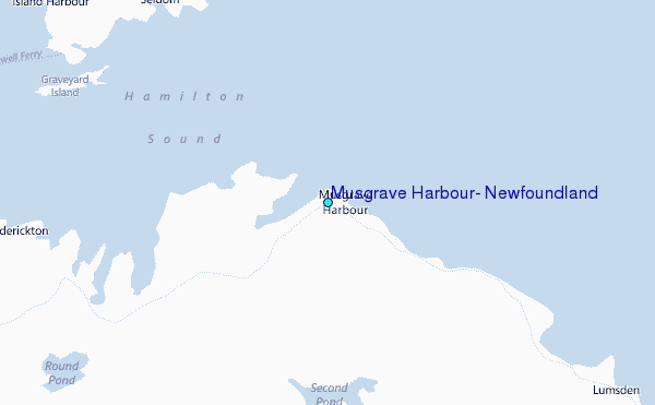 Musgrave Harbour, Newfoundland Tide Station Location Map